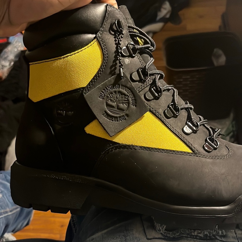 Black and yellow timberland boots